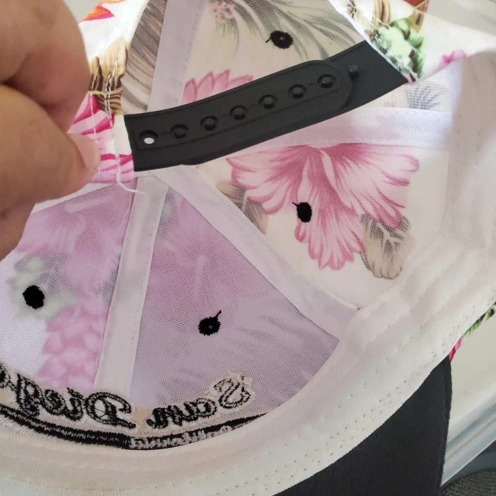 San Diego California Tropical Floral Snapback Hat Pink Hibiscus Flat Brim Cap